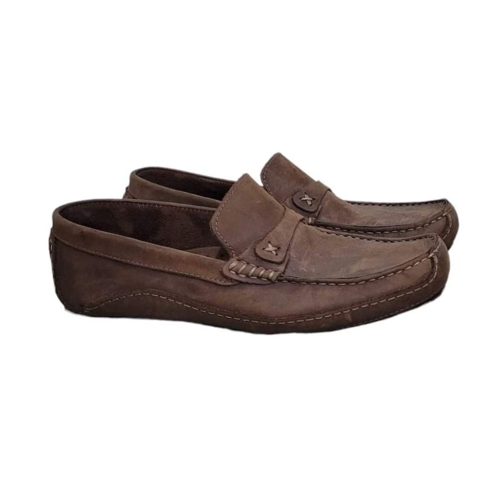 Clarks England Brown Leather Slip On Men's Loafers Size 9